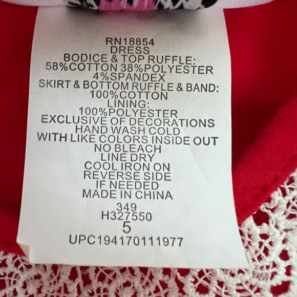 Counting Daisies Dress Size 5 Nutcracker Red Holiday Lace Trim Long Sleeve - Picture 12 of 12